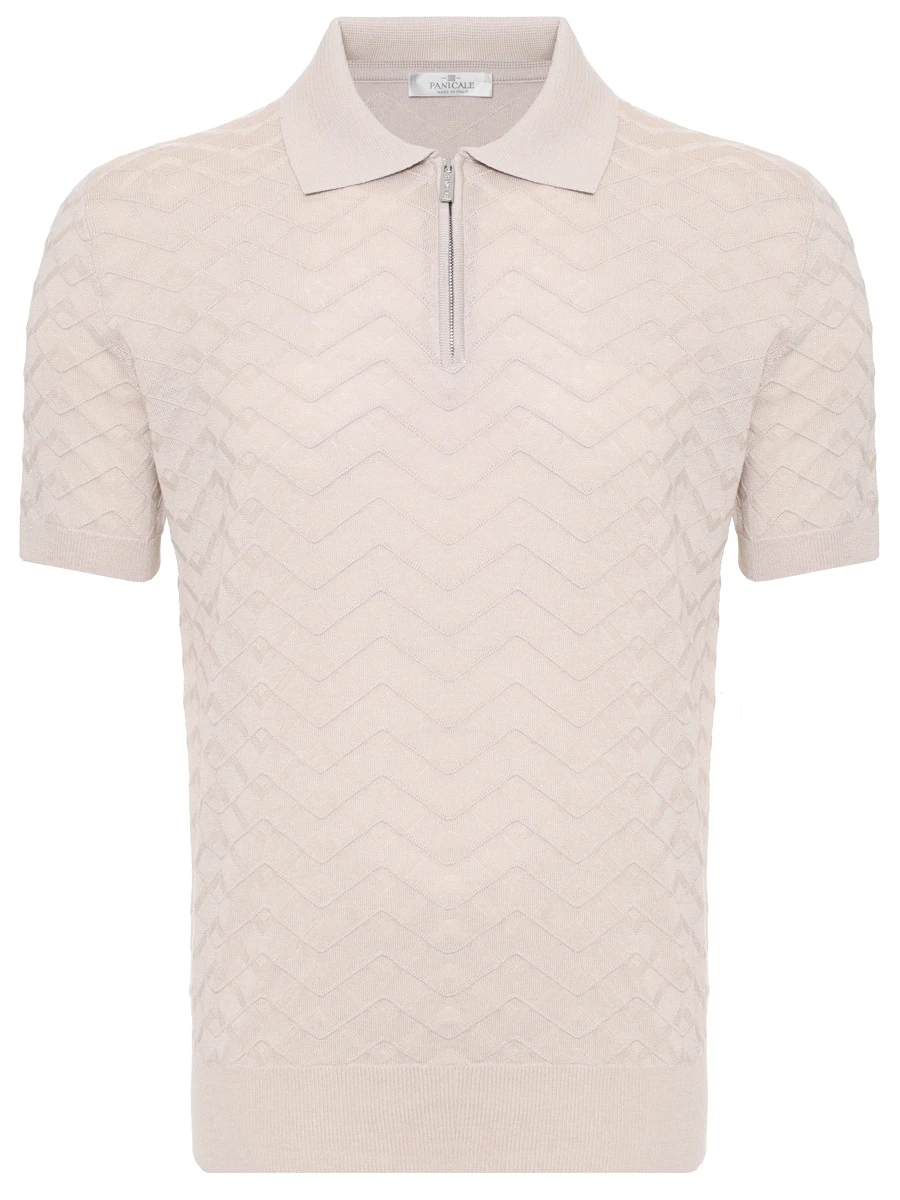 

Поло из шелка и хлопка, Бежевый, U360449PZ/0230