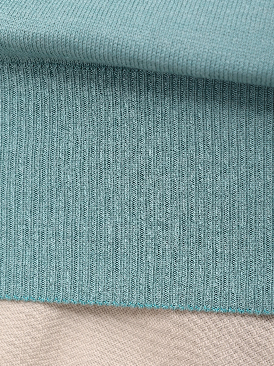 Футболка из шелка и хлопка PANICALE U360401G/0620 Бирюзовый  Фото 6