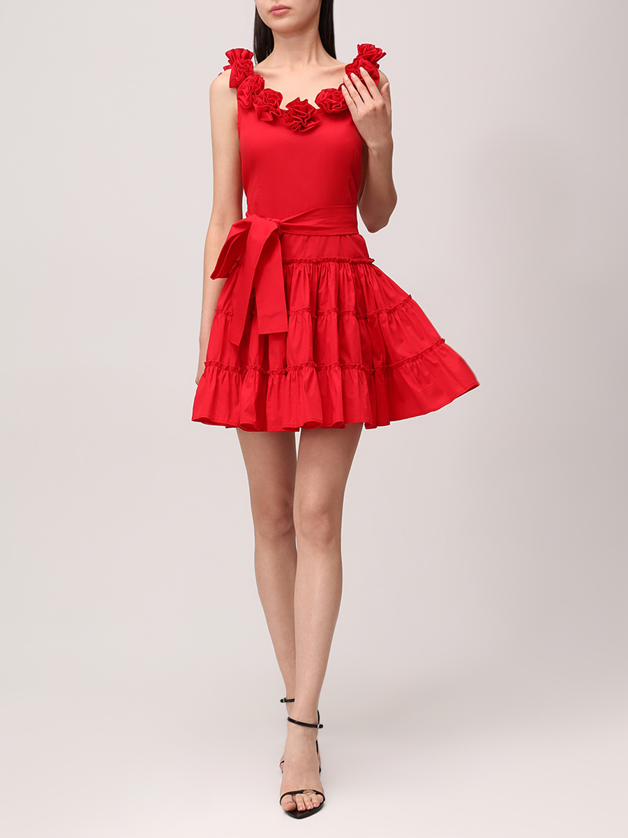 Платье Rosie хлопковое CHRISTINA BERLA Rosie Dress red Красный  Фото 2