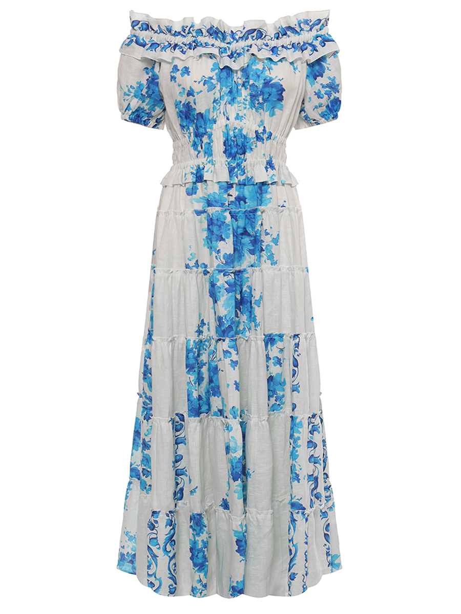 Платье Klara льняное CHRISTINA BERLA Klara Dress JUL23379_VAR1 Голубой 