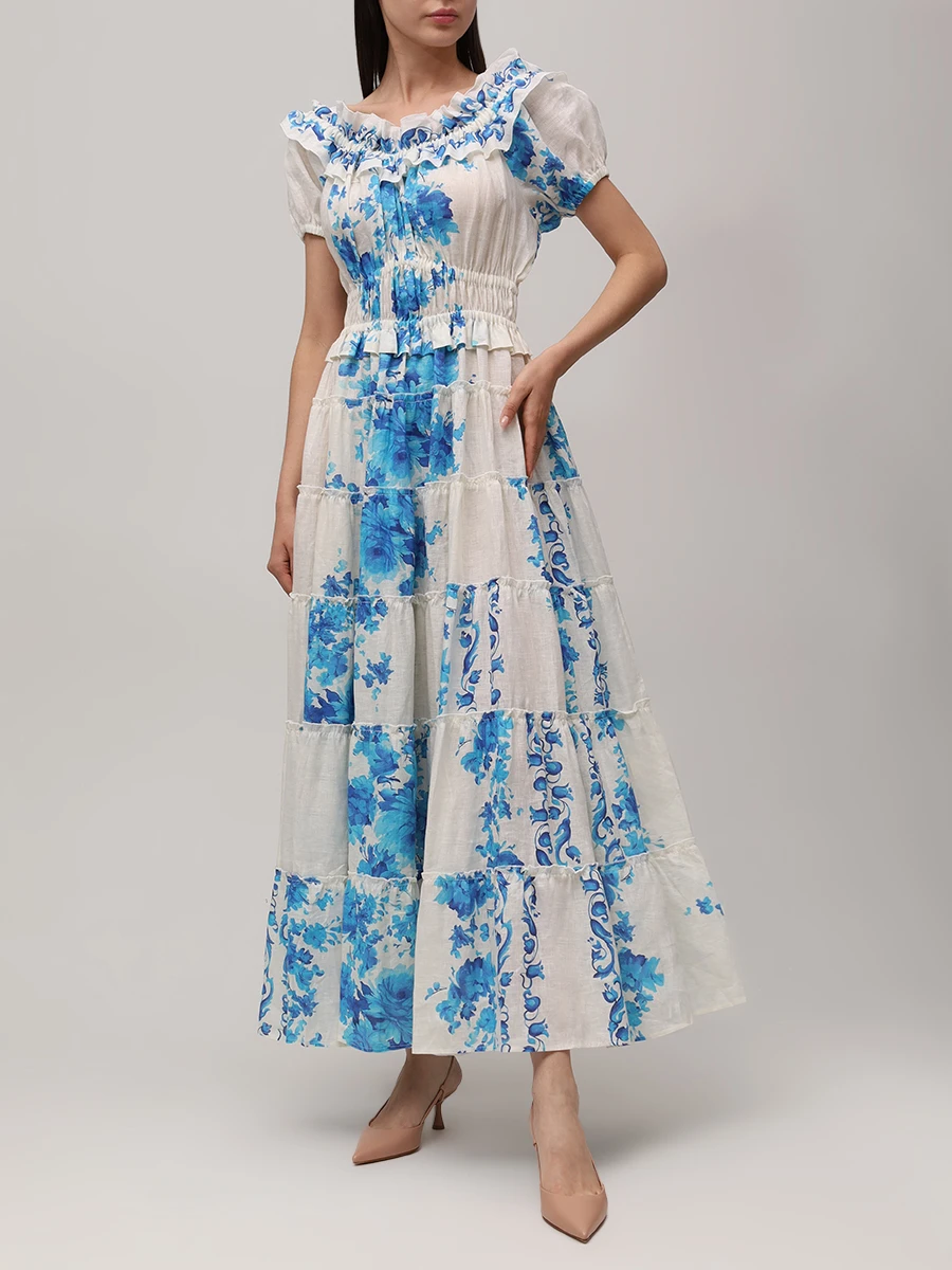 Платье Klara льняное CHRISTINA BERLA Klara Dress JUL23379_VAR1 Голубой  Фото 2
