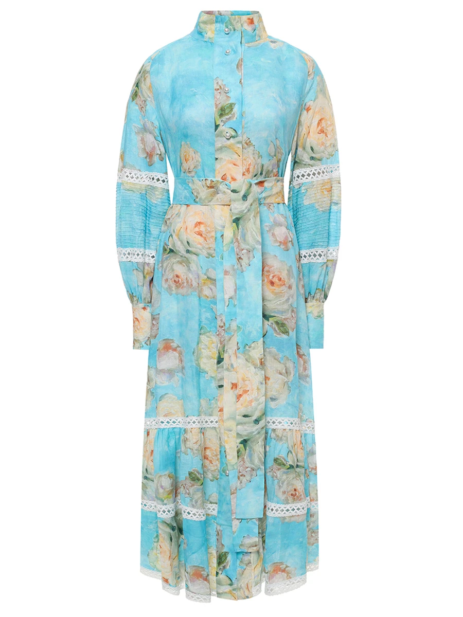 Платье Nataly льняное CHRISTINA BERLA Nataly Dress JUL23387_VAR2 Голубой 