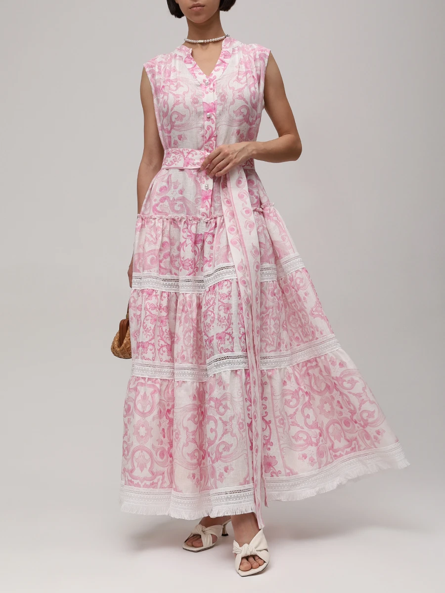 Платье Nicola льняное CHRISTINA BERLA Nicola Dress 09631 baby pink Розовый  Фото 2