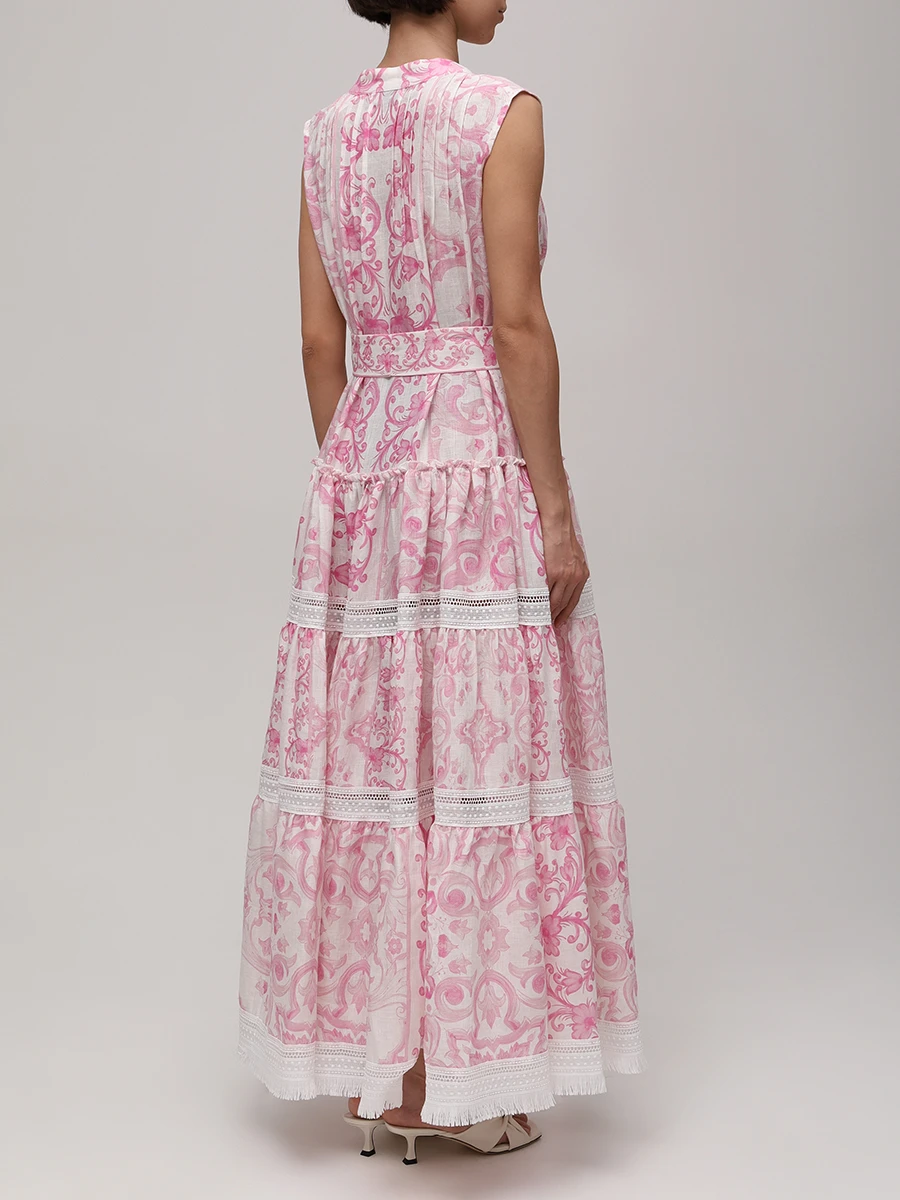 Платье Nicola льняное CHRISTINA BERLA Nicola Dress 09631 baby pink Розовый  Фото 3
