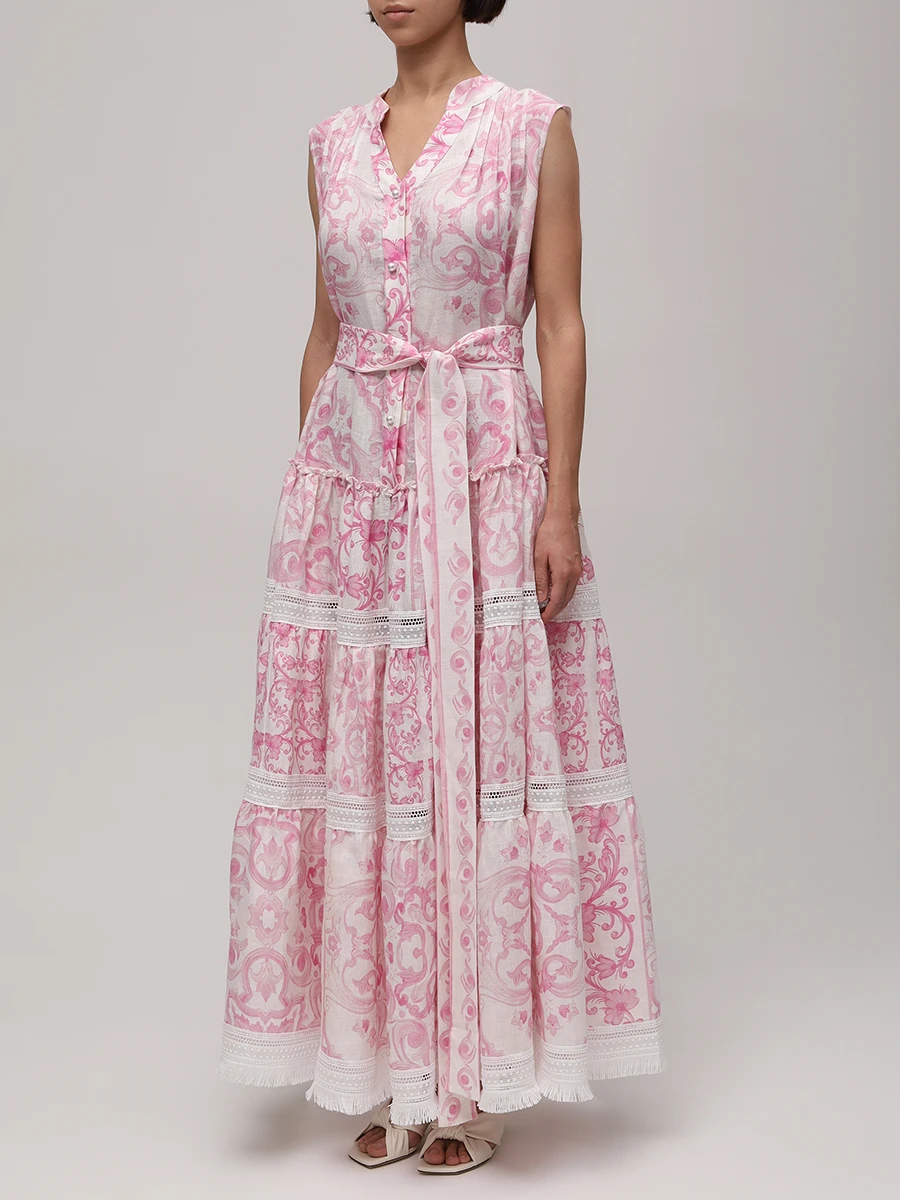 Платье Nicola льняное CHRISTINA BERLA Nicola Dress 09631 baby pink Розовый  Фото 4