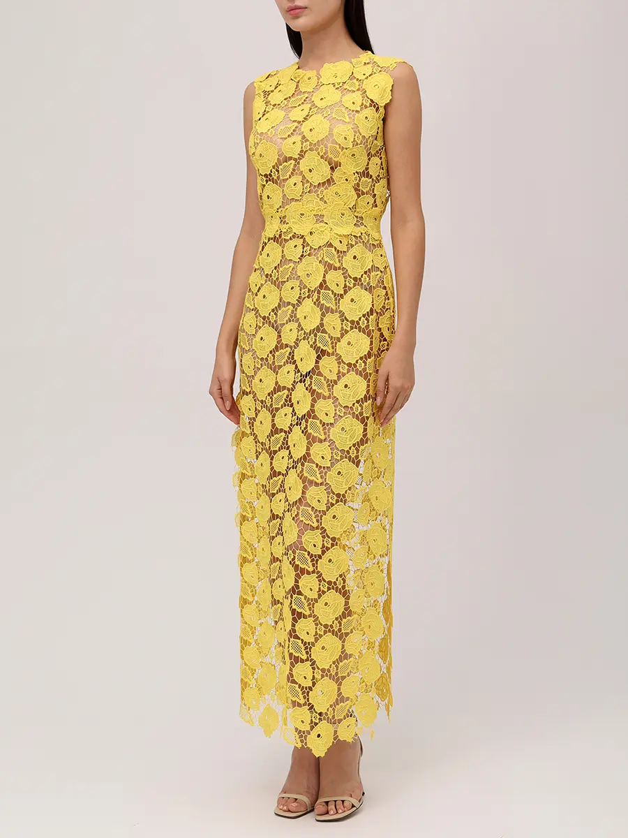 Платье гипюровое CHRISTINA BERLA Camilla Dress Желтый  Фото 4