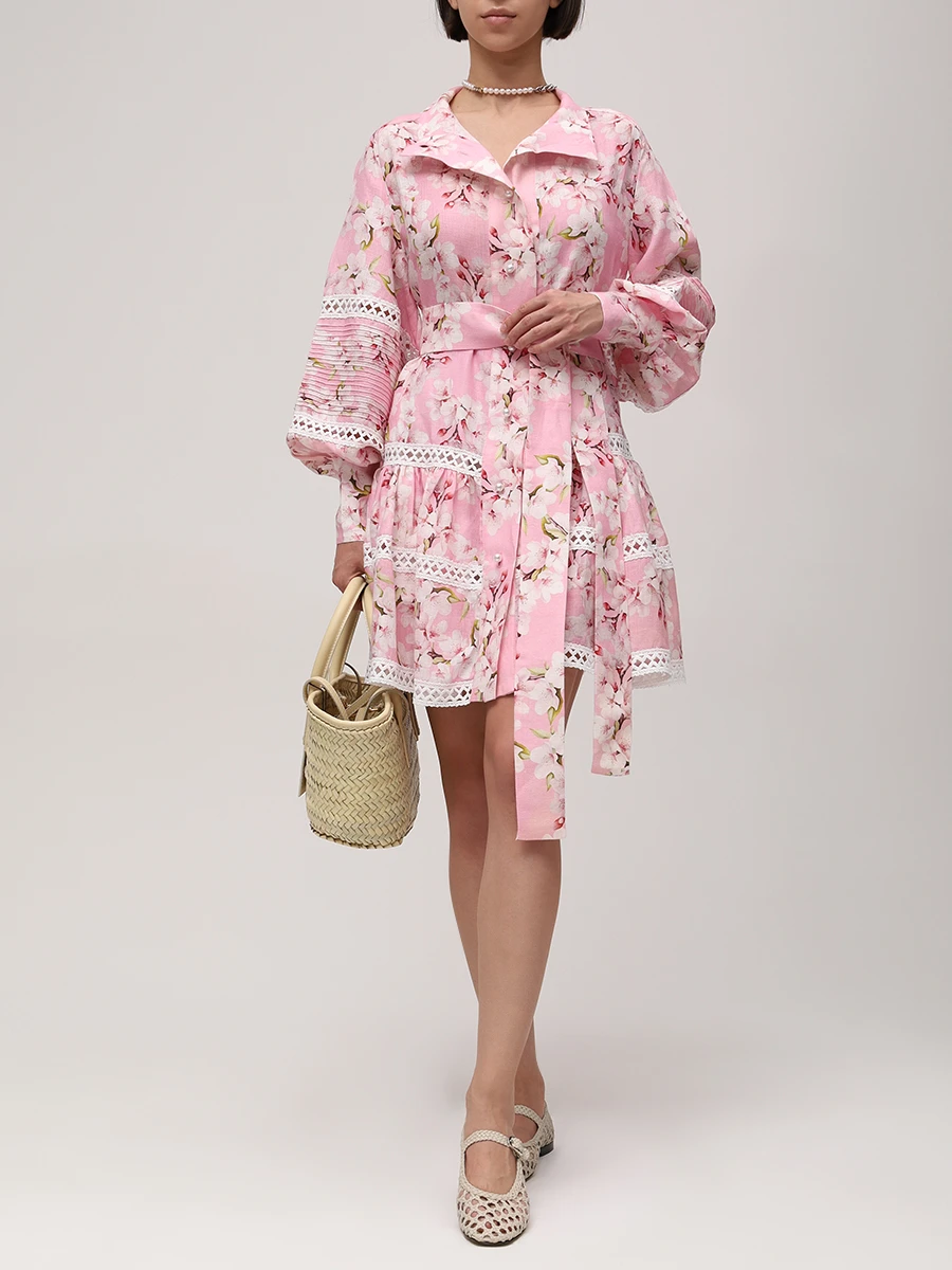 Платье Evelyn льняное CHRISTINA BERLA Evelyn Dress 53382 pink Розовый  Фото 2