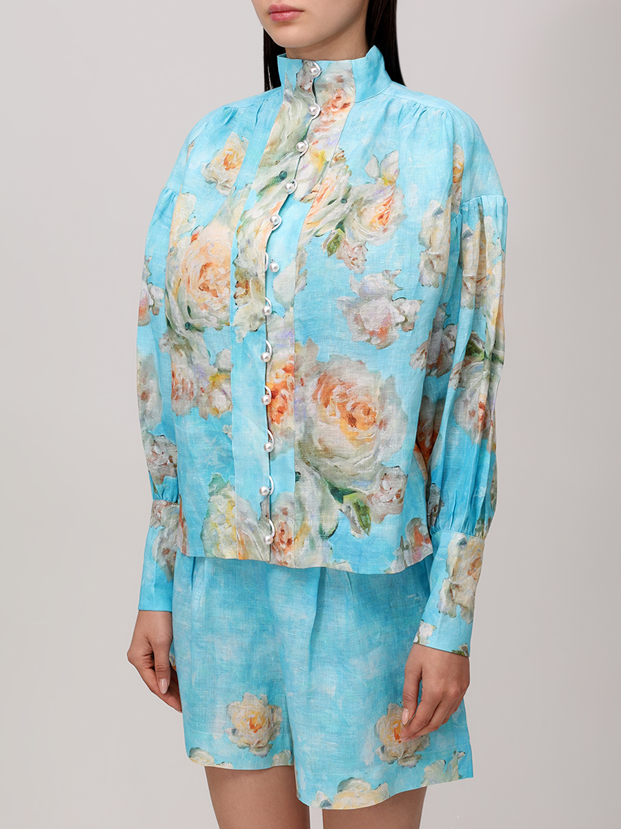 Костюм Elissa льняной CHRISTINA BERLA Elissa Suit JUL23387_VAR2 Голубой  Фото 4
