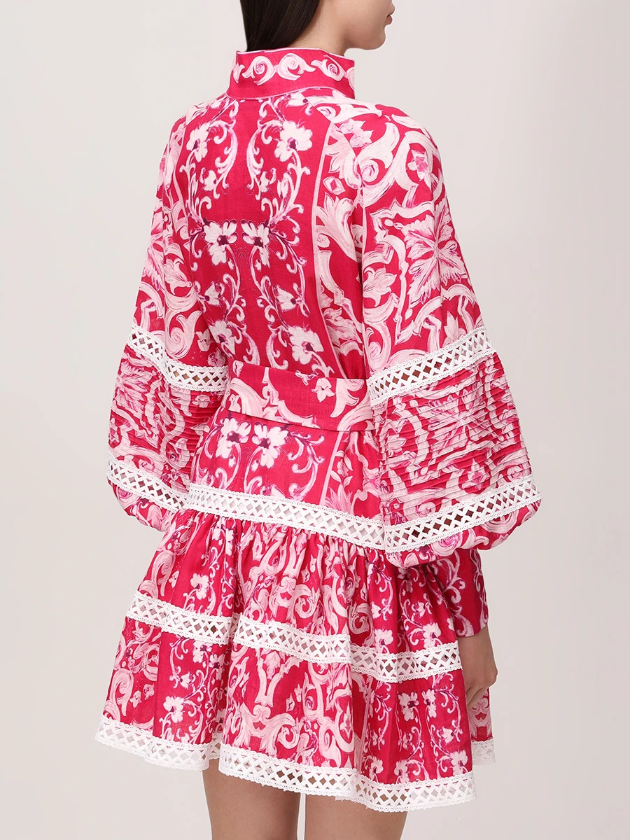 Платье Evelyn льняное CHRISTINA BERLA Evelyn Dress 09631 red/pink Красный  Фото 3