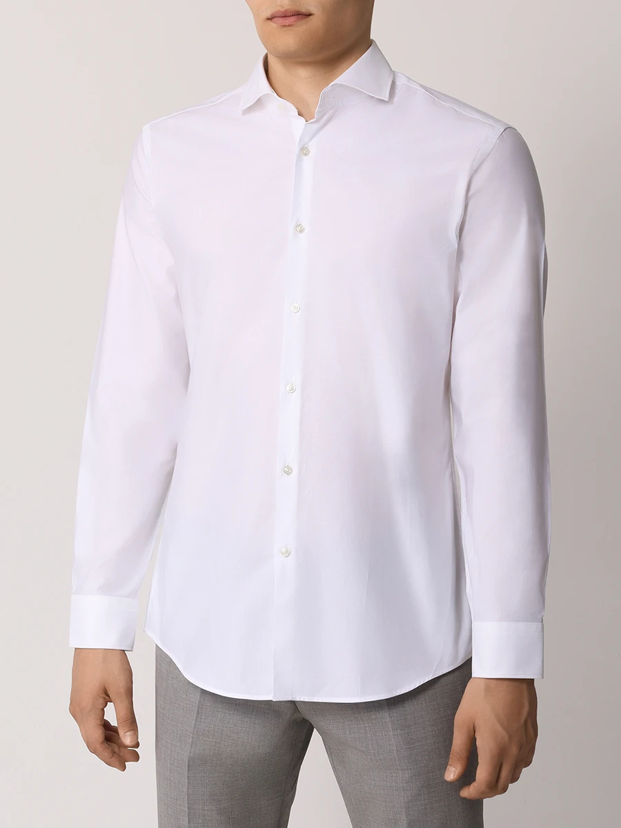 Рубашка Slim Fit хлопковая HUGO 50482056/199 Белый  Фото 4