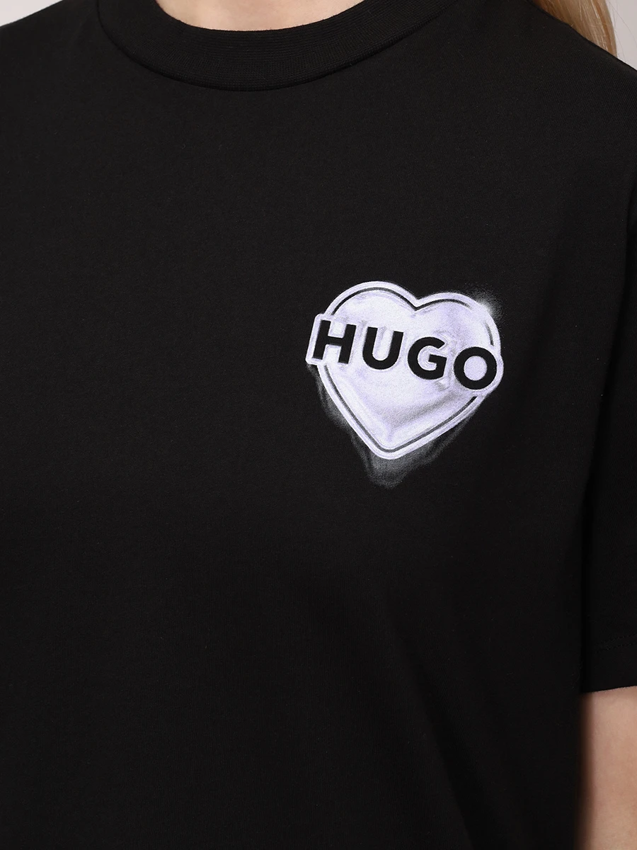 Футболка хлопковая HUGO 50534545/001 Черный  Фото 5