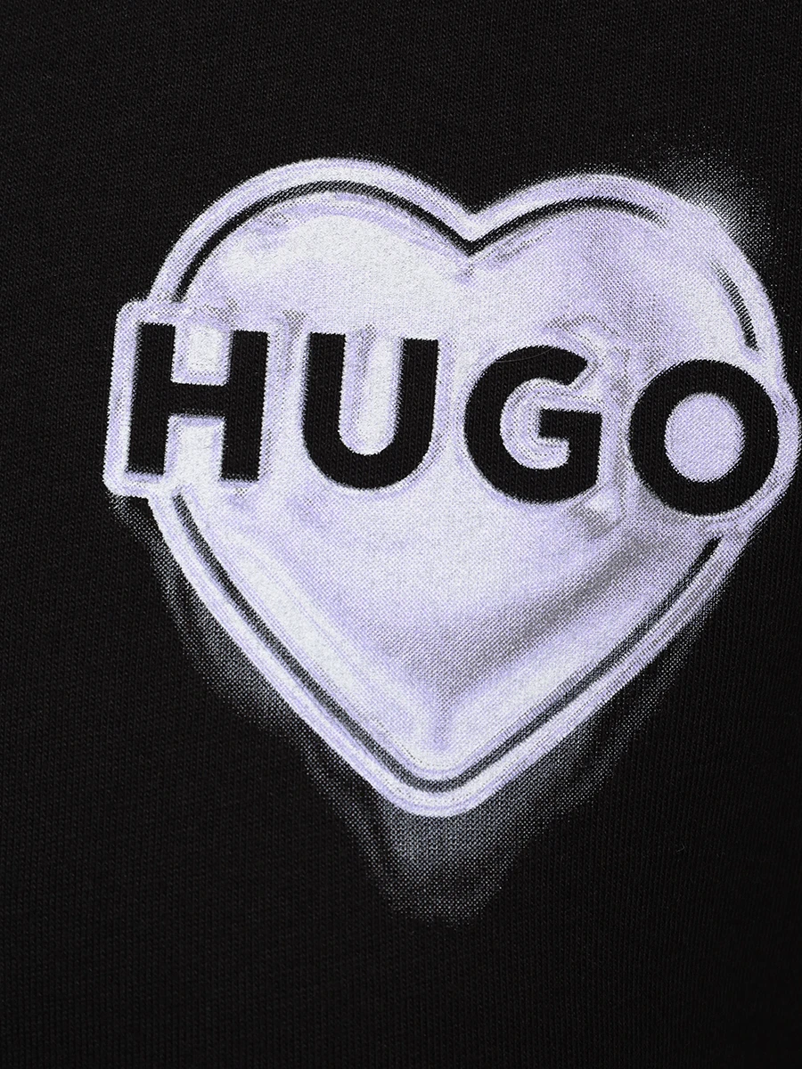 Футболка хлопковая HUGO 50534545/001 Черный  Фото 6