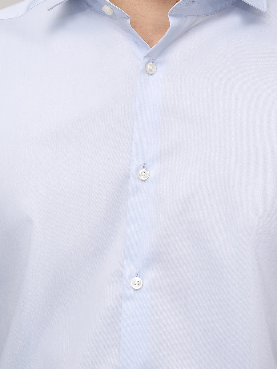 Рубашка Slim Fit хлопковая HUGO 50482056/459 Голубой  Фото 5
