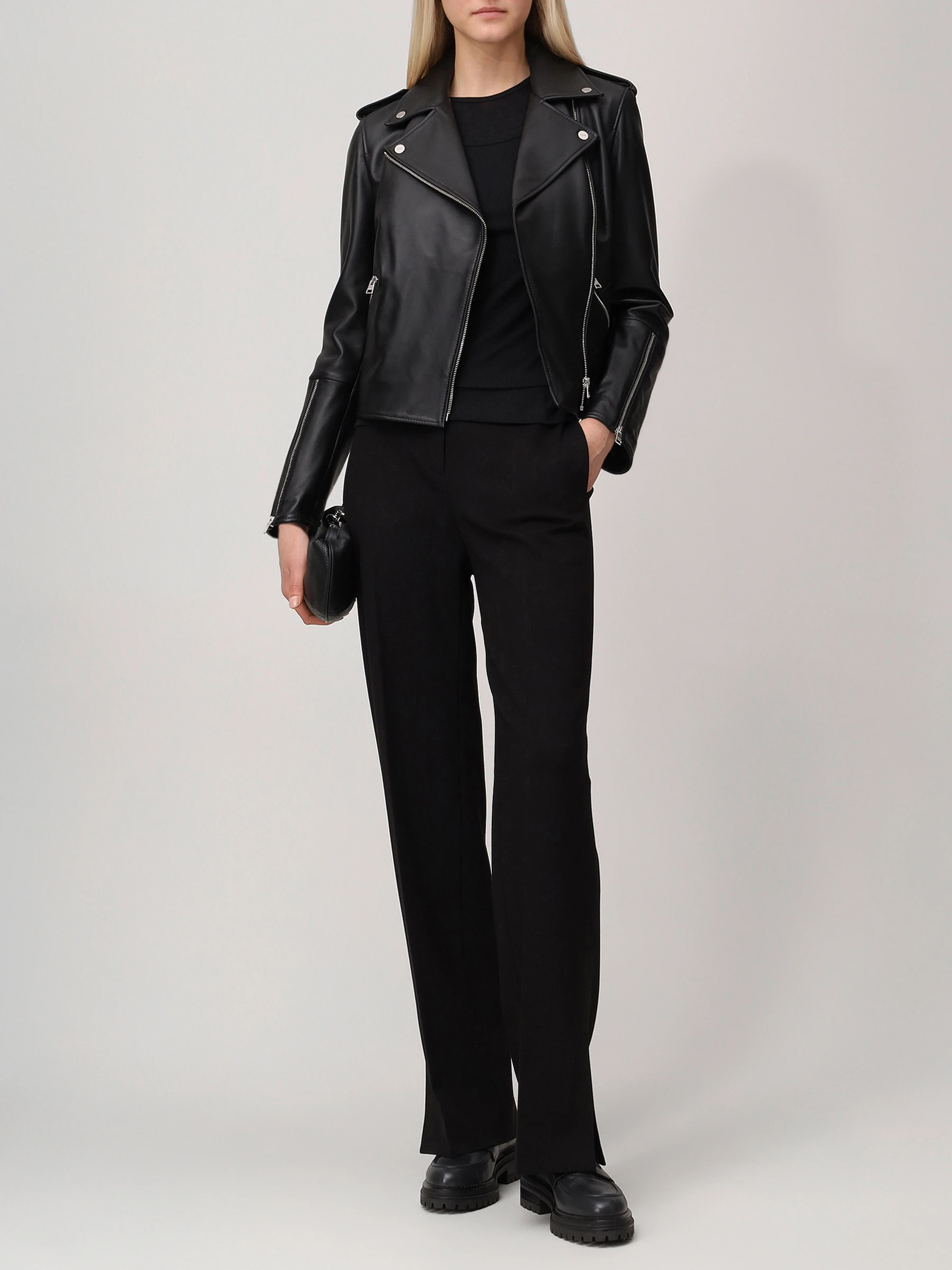 

Куртка кожаная, Черный, 50543477/001