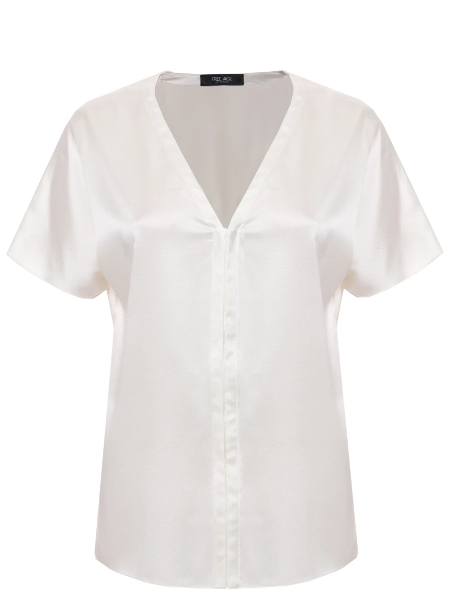 Топ шелковый FREE AGE WS25.TP087.6003.101 Белый 