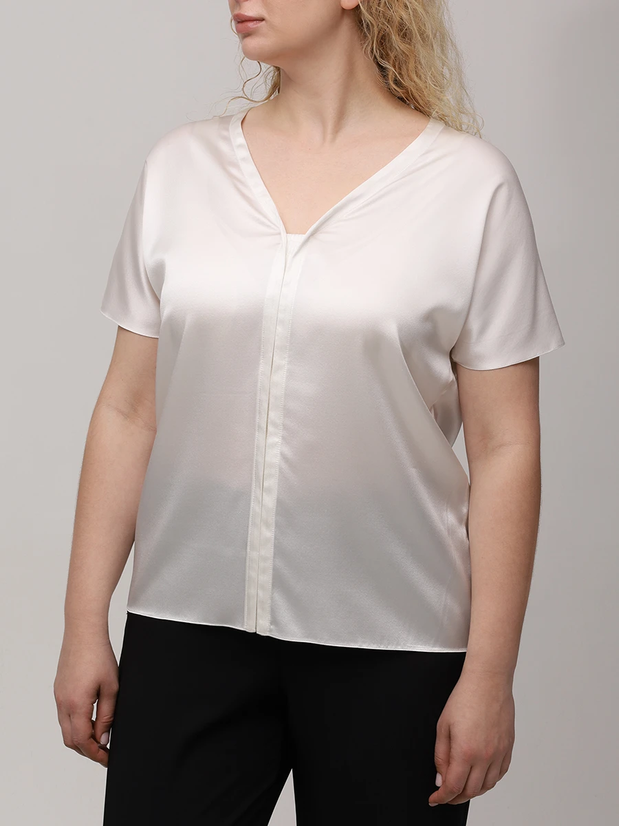 Топ шелковый FREE AGE WS25.TP087.6003.101 Белый  Фото 4