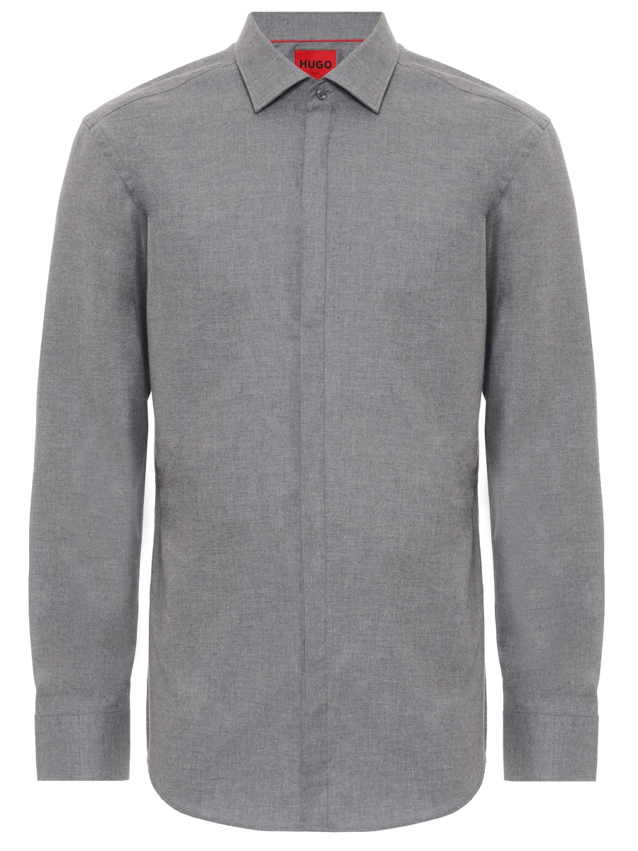 Рубашка Slim Fit хлопковая HUGO 50534882/086 Серый 