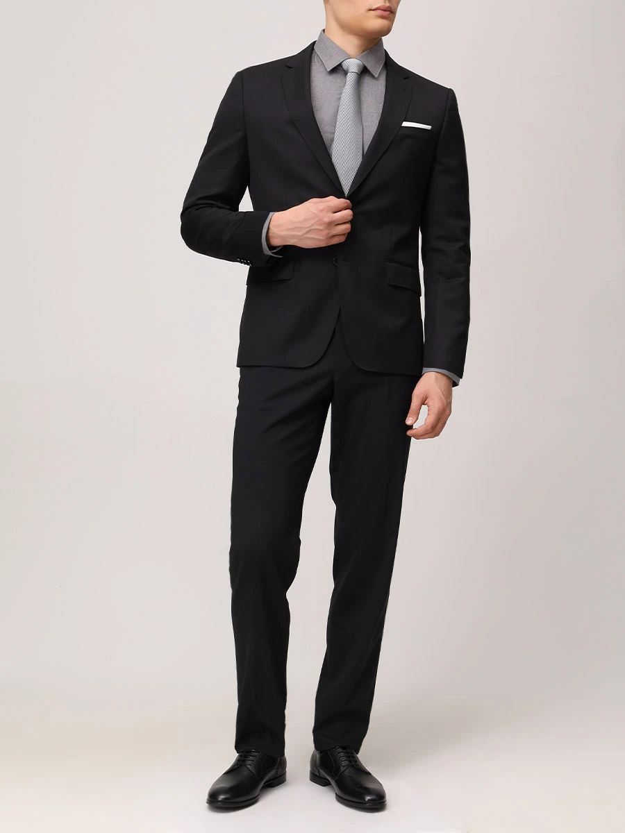 Рубашка Slim Fit хлопковая HUGO 50534882/086 Серый  Фото 2