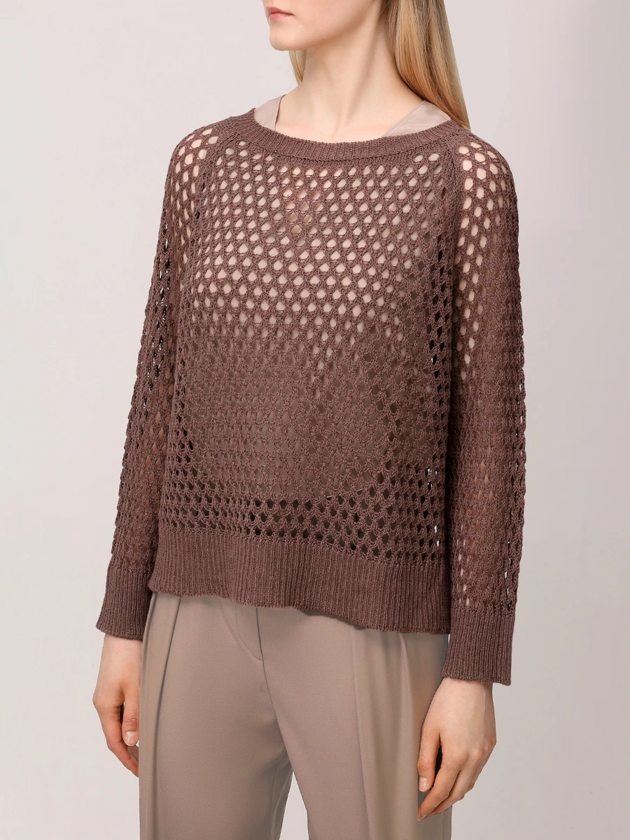 Джемпер льняной ANTONELLI FIRENZE 41472N - 01892 20229 Коричневый  Фото 4