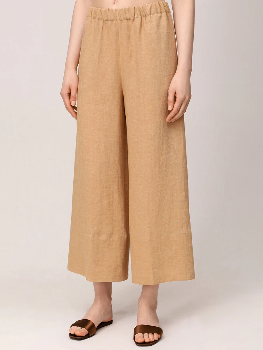 Брюки льняные ANTONELLI FIRENZE N8863 - 528 115 Бежевый  Фото 4