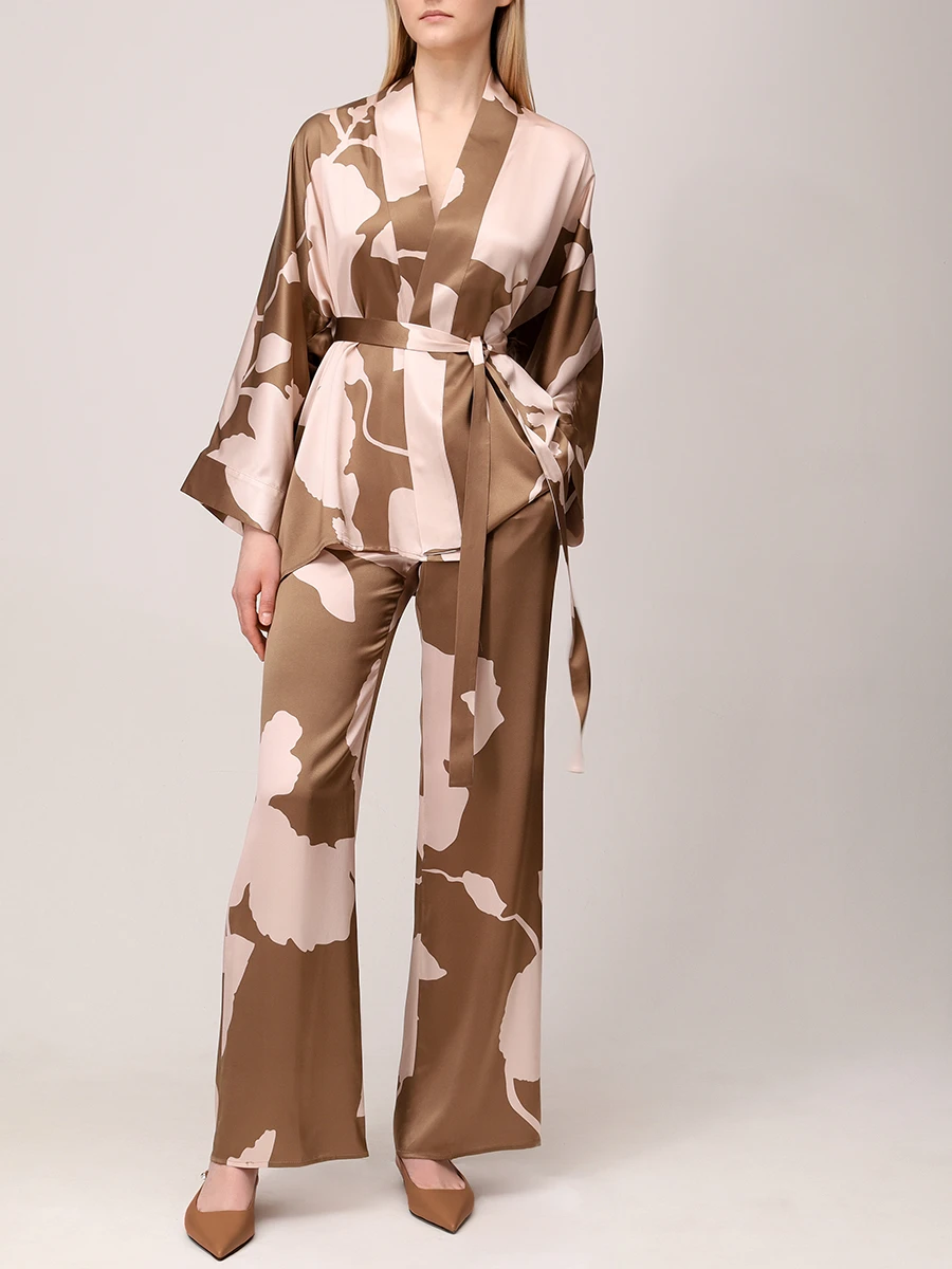 

Блуза шелковая, Розовый, N3883 - 293C 220