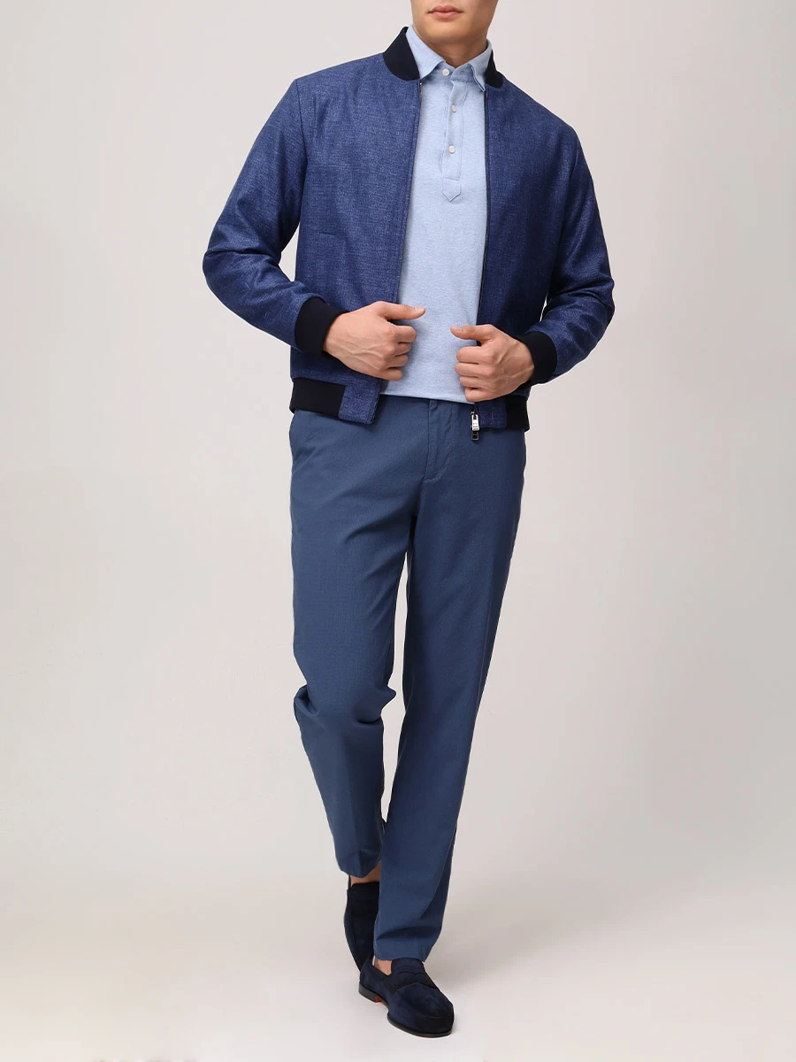 Поло Casual Fit хлопковое BOSS 50535415/450 Голубой  Фото 2