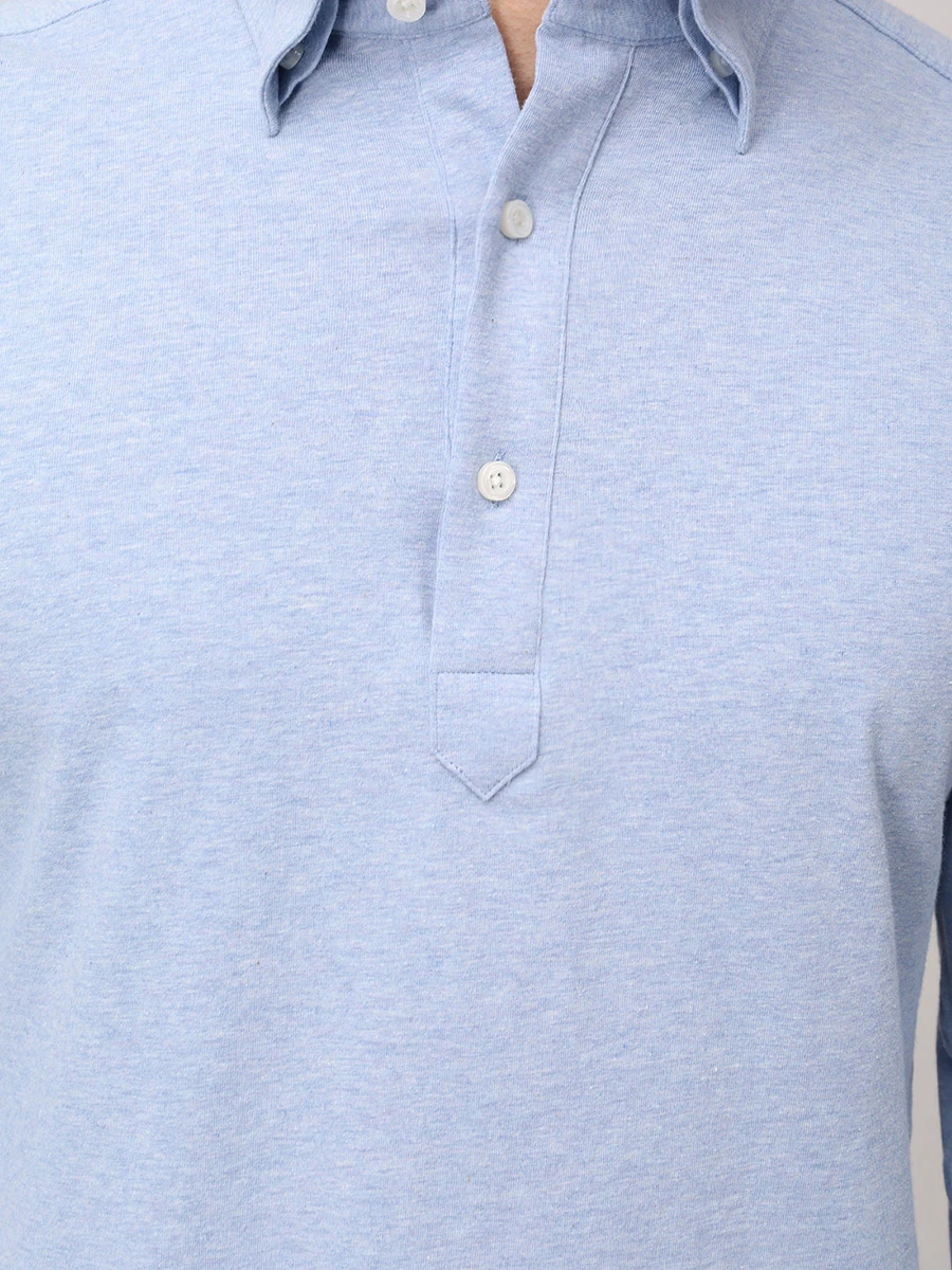 Поло Casual Fit хлопковое BOSS 50535415/450 Голубой  Фото 5