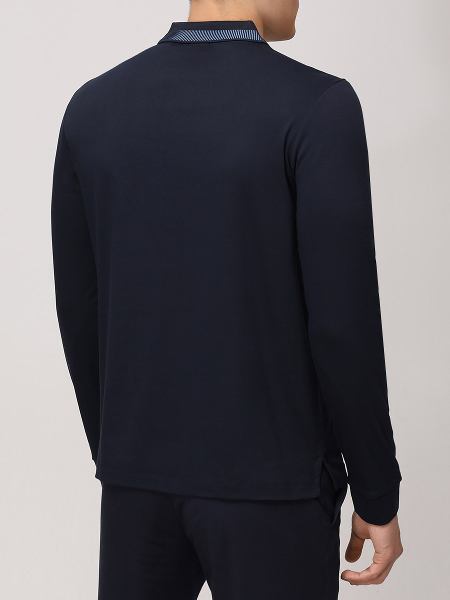 Поло Slim Fit хлопковое BOSS 50531787/404 Синий  Фото 3