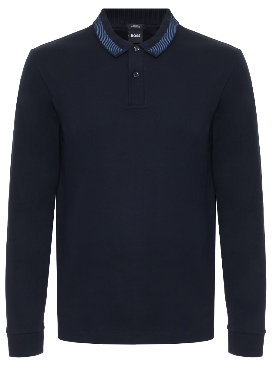 Поло Slim Fit хлопковое BOSS 50531787/404 Синий 