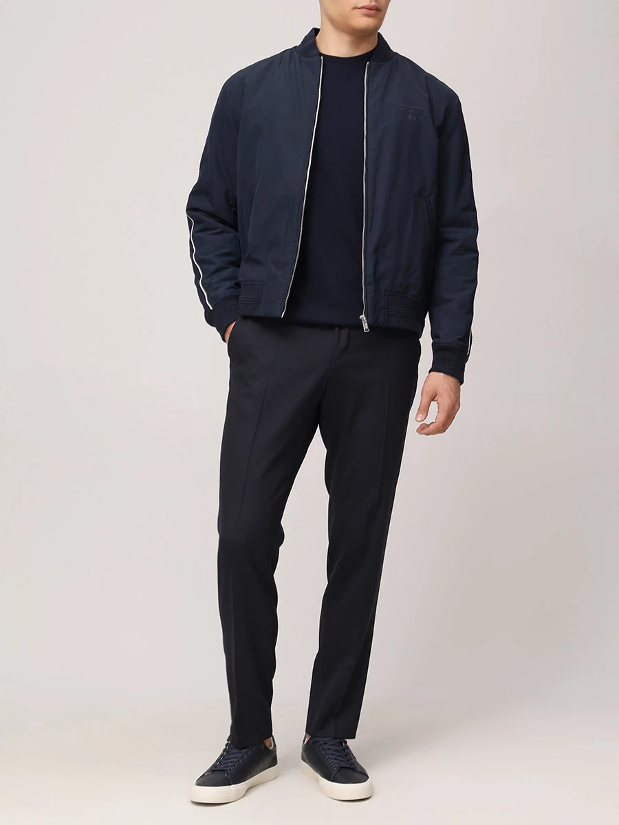 Брюки Slim Fit шерстяные BOSS 50534883/410 Синий  Фото 2
