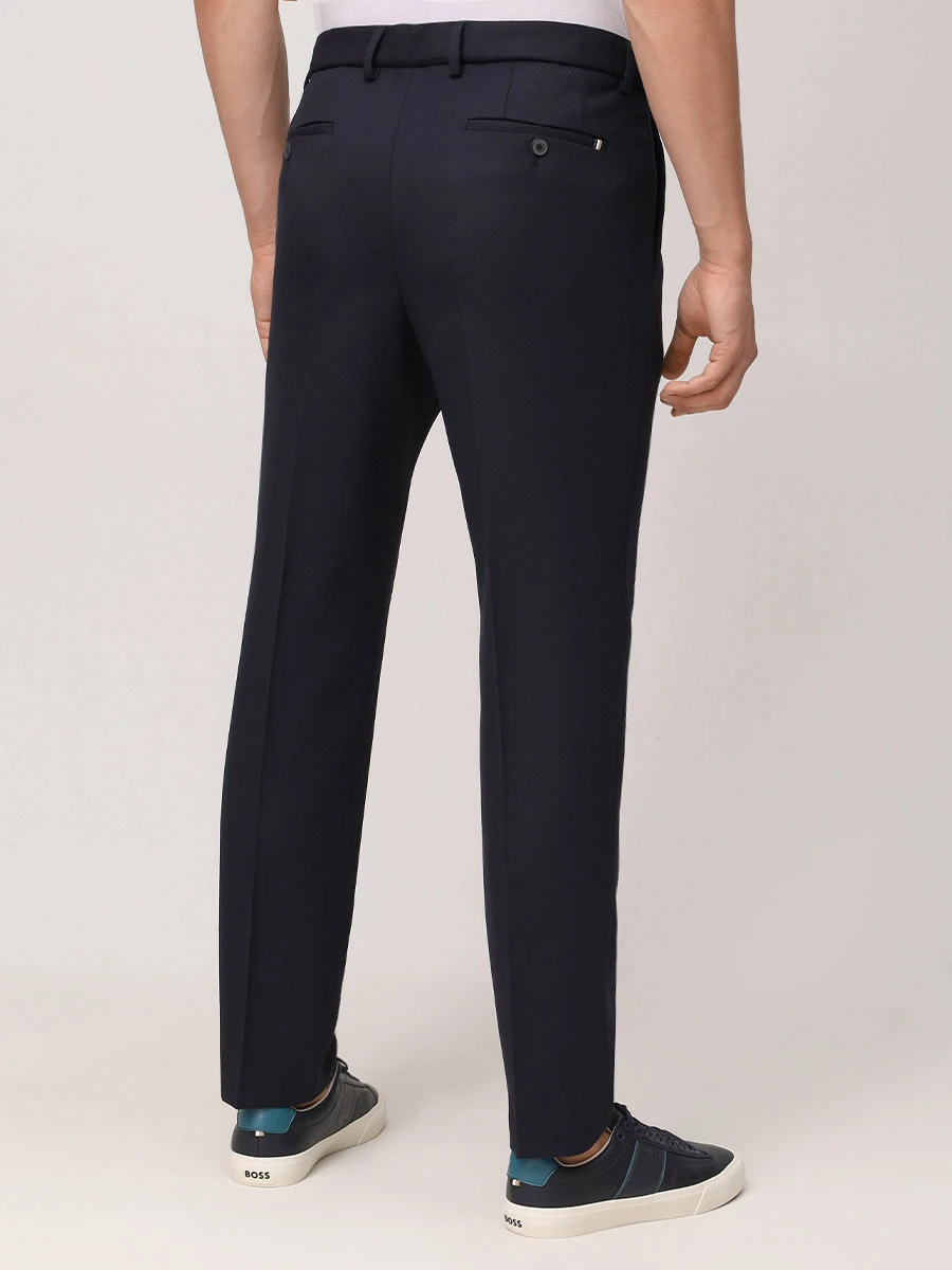 Брюки Slim Fit шерстяные BOSS 50534883/410 Синий  Фото 3