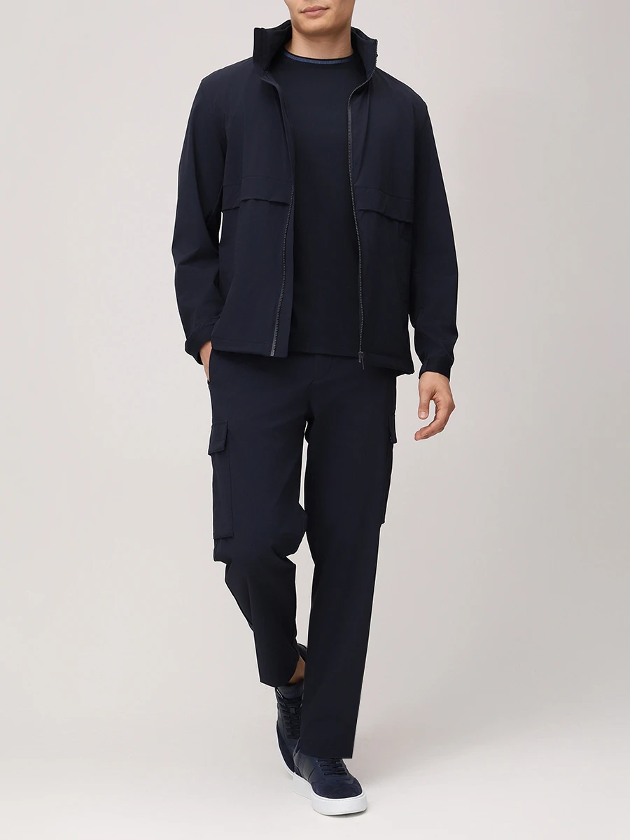 Футболка Slim Fit хлопковая BOSS 50531793/404 Синий  Фото 2