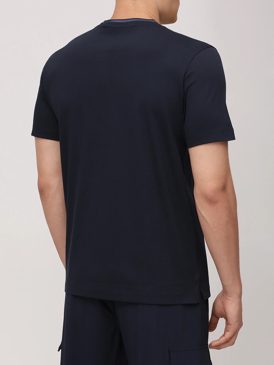 Футболка Slim Fit хлопковая BOSS 50531793/404 Синий  Фото 3