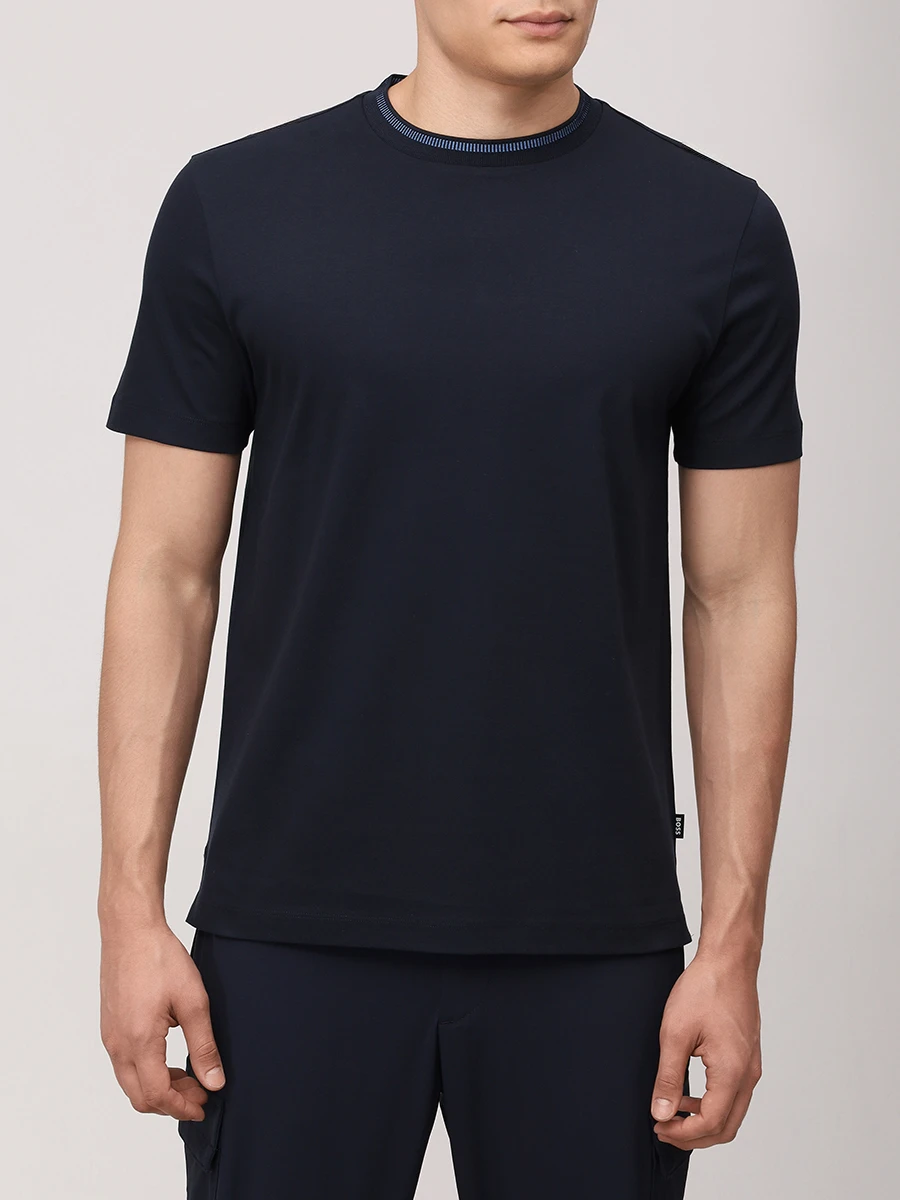 Футболка Slim Fit хлопковая BOSS 50531793/404 Синий  Фото 4