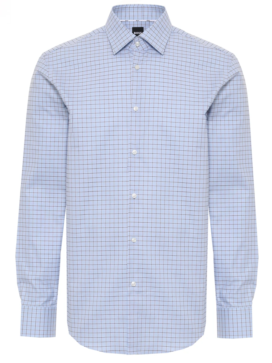 Рубашка Regular Fit хлопковая BOSS 50532855/450 Голубой 