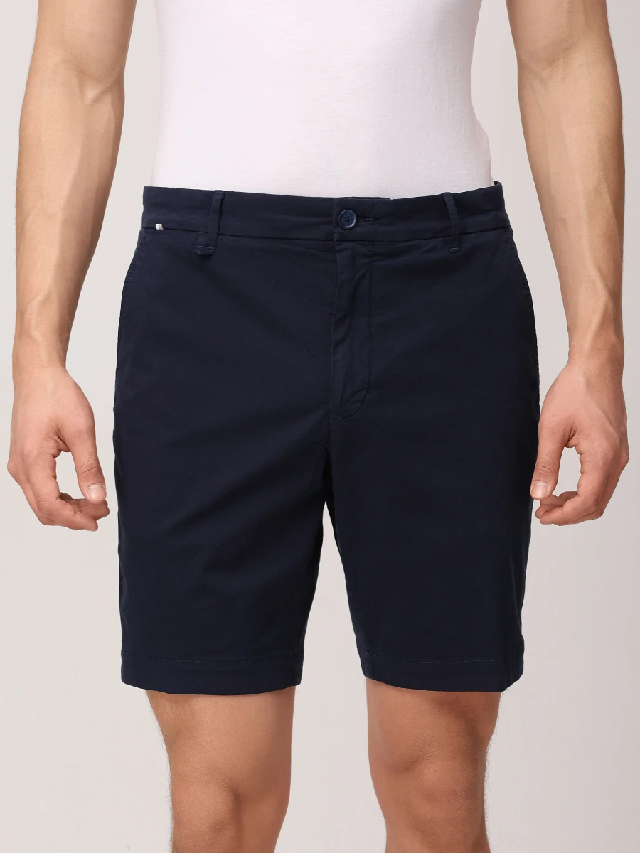 Шорты Slim Fit хлопковые BOSS 50530857/404 Синий  Фото 4