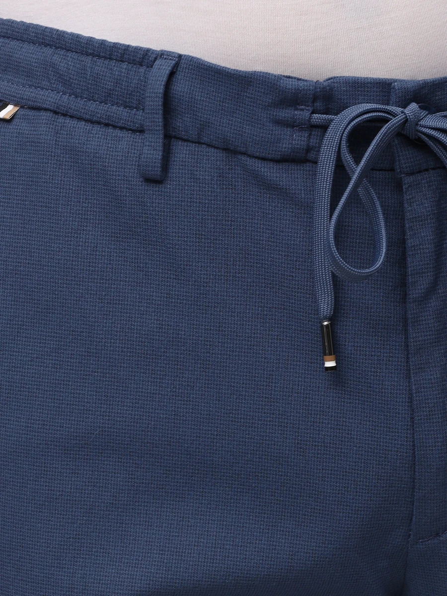 Брюки Regular Tapered Fit из вискозы и хлопка BOSS 50530856/404 Синий  Фото 5