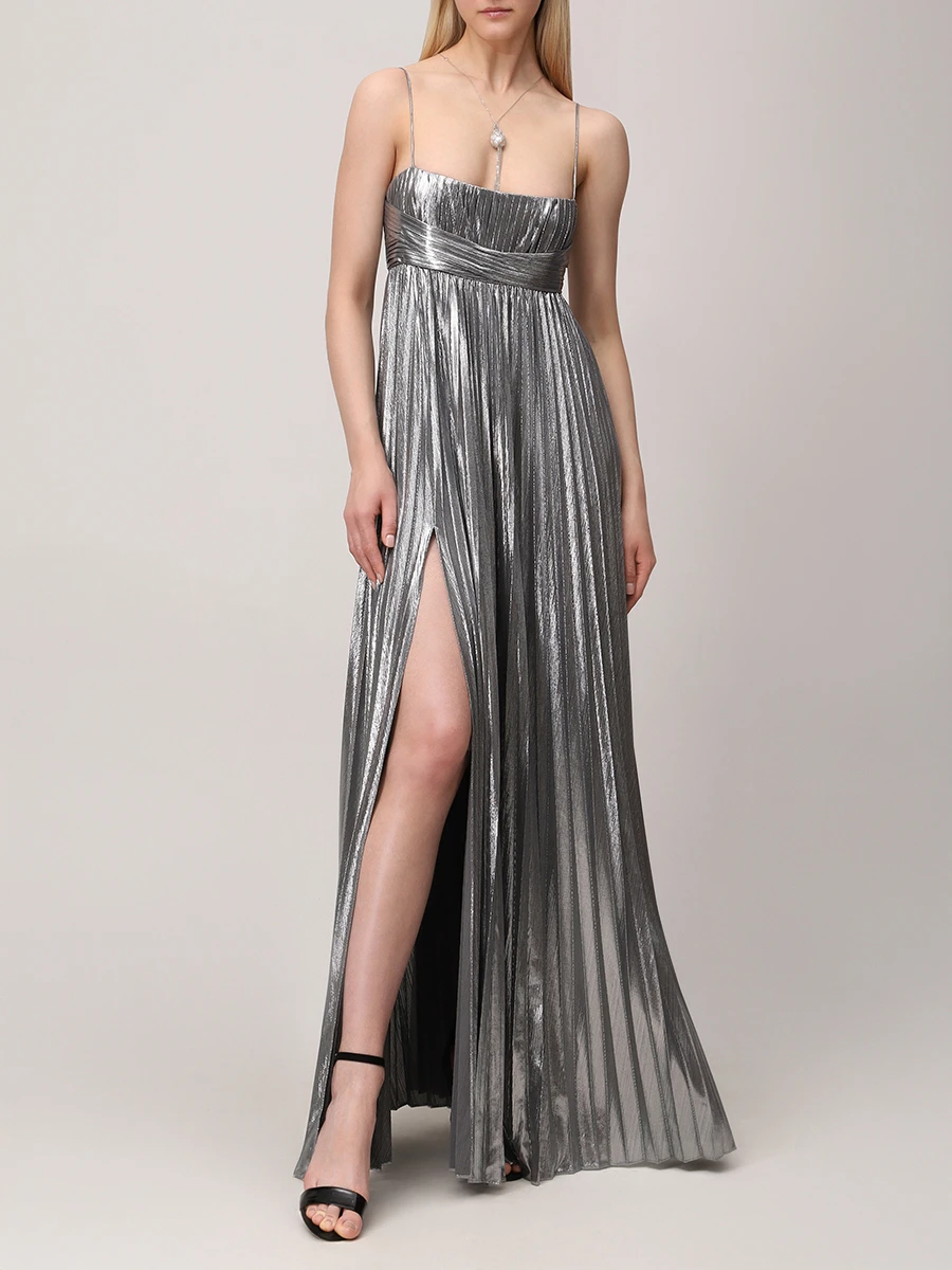 Платье однотонное RETROFETE FW24-9674 Серебряный  Фото 2