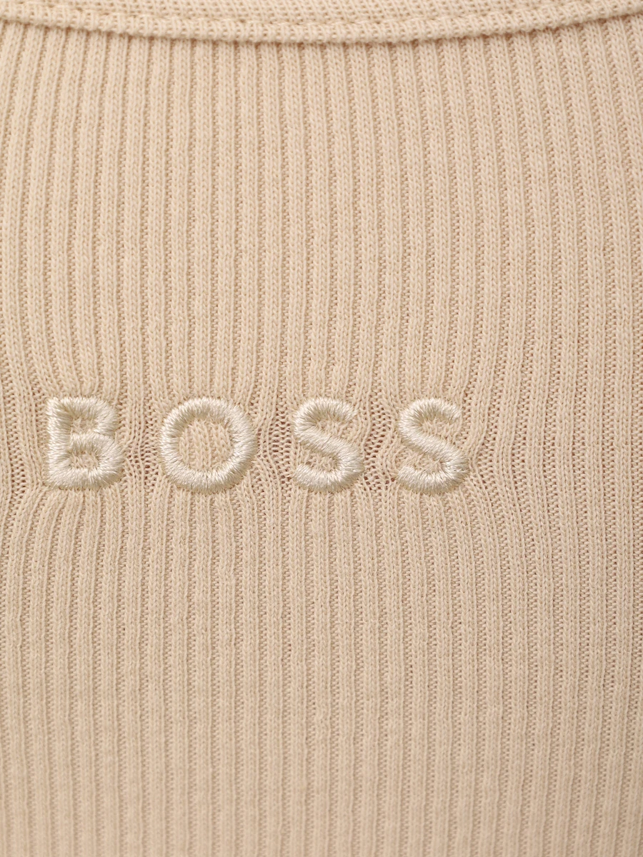 Топ хлопковый BOSS 50504245/287 Бежевый  Фото 6