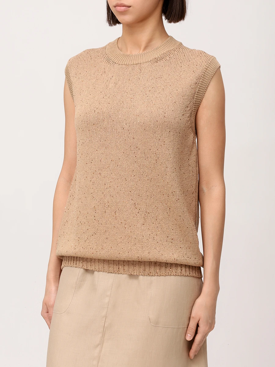 

Топ хлопковый, Коричневый, P20251321032401130