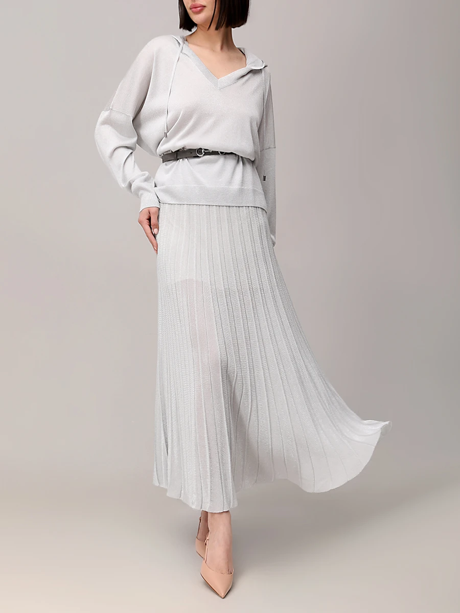 Юбка плиссированная GRAN  SASSO P20255020123001050 Серый  Фото 2