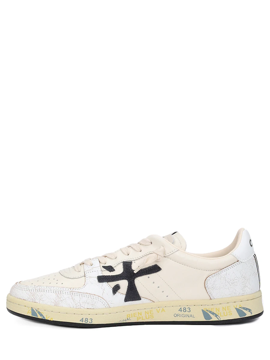 Кеды кожаные BKSTCLAY PREMIATA BSKTGLAY 6775 Кремовый  Фото 3