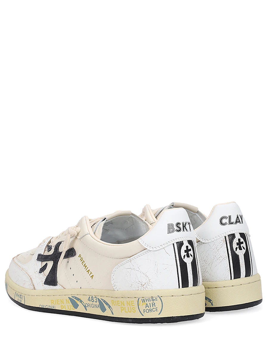 Кеды кожаные BKSTCLAY PREMIATA BSKTGLAY 6775 Кремовый  Фото 4