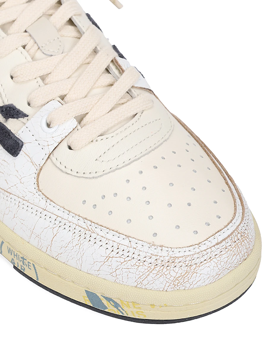 Кеды кожаные BKSTCLAY PREMIATA BSKTGLAY 6775 Кремовый  Фото 5