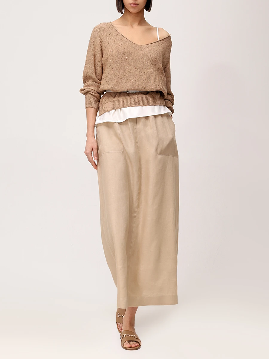 Пуловер хлопковый GRAN  SASSO P20251420832408130 Коричневый  Фото 2