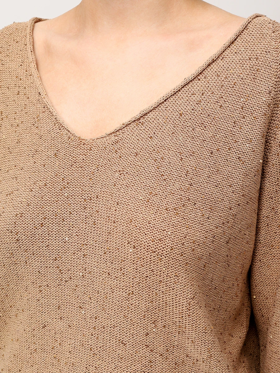 Пуловер хлопковый GRAN  SASSO P20251420832408130 Коричневый  Фото 5