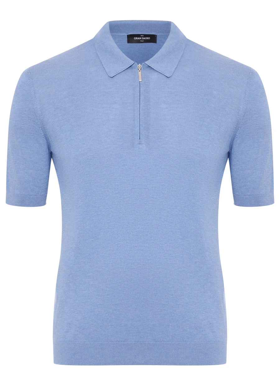 Поло шелковое GRAN  SASSO 43166/23503/530 Голубой 