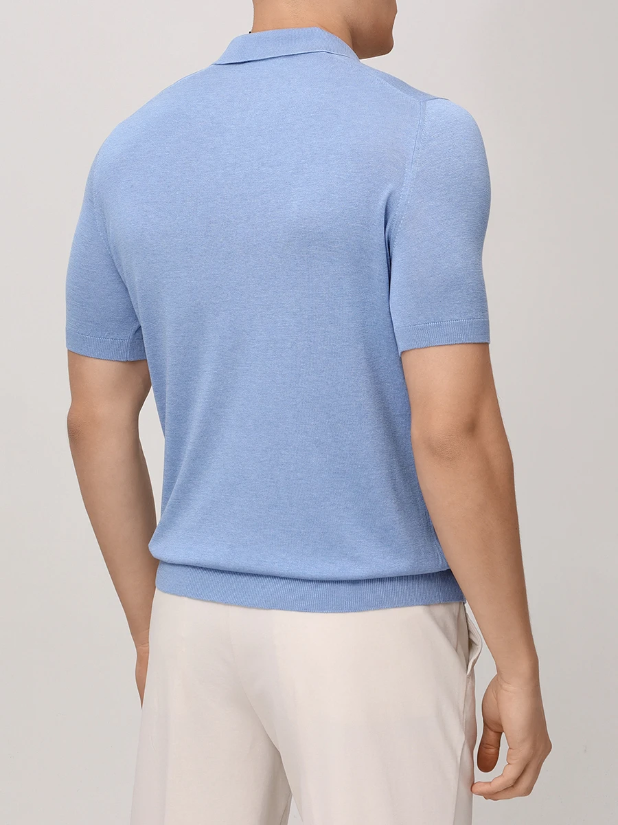 Поло шелковое GRAN  SASSO 43166/23503/530 Голубой  Фото 3