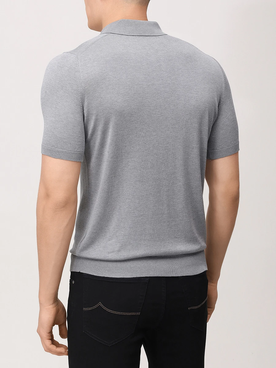 Поло шелковое GRAN  SASSO 43166/23503/060 Серый  Фото 3