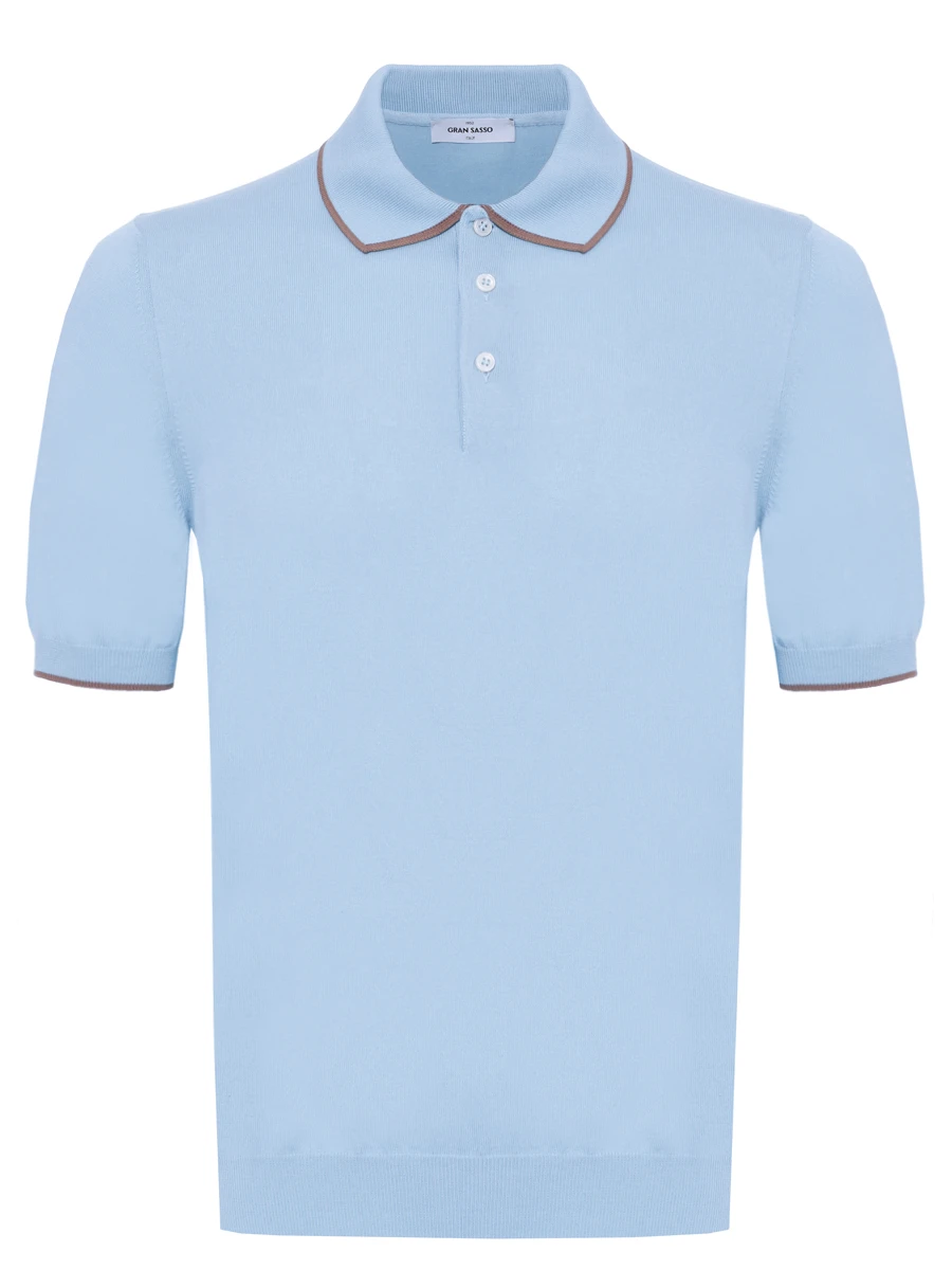 

Поло хлопковое, Голубой, 57175/20613/502